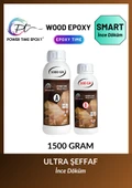 POWER TIME EPOXY 1500 gram Wood Epoxy Smart/ Sehpa, Masa, Aksesuar Için Şeffaf Epoksi Reçine Ince Döküm thumbnail 1