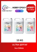 POWER TIME EPOXY 15 Kg Hobby Epoxy/ Ultra Şeffaf ve Parlak Epoksi Reçine Ince Döküm thumbnail 1