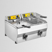 Remta REM.R111 8''8 lt Çiftli Yağ Tahliye Musluklu Elektrikli Fritöz 6400 W - 1