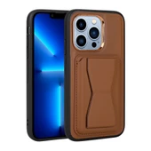 Apple iPhone 12 Pro Kılıf Kartlıklı Standlı Suni Deri Memo Kılıf thumbnail 6