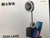 S-link SL-M9055 Siyah TypeC 10W Kablosuz Şarj Cihazı Fanlı Kalemlikli Masa Lambası thumbnail 1