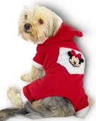 Kırmızı Sevimli Fare Kapşonlu Köpek Tulumu - 1