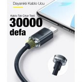 Coofbe BASEUS 1.2mt Led Işıklı Örgülü 100W Type-C to Type-C Hızlı Şarj Kablosu Samsung Huawei Şarj - 4