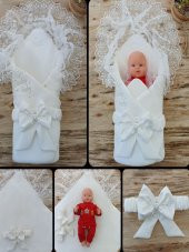 Dnzc Sahra Lucky Baby Nakışlı Kundak Bebek Battaniyesi - 1