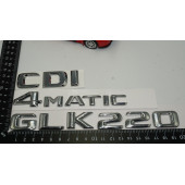 Benz GLK 220 CDI 4Matic Bagaj Krom Metal 3M 3D Yazı Logo - 4