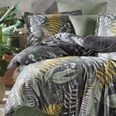 Clasy Pamuk Saten Çift Kişilik Nevresim Takımı Botanica v1 Yeşil thumbnail 2