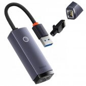 Baseus 100Mbps USB to RJ45 Ethernet Adaptörü,Led Işıklı Tak Çalıştır RJ45 LAN Gibabit Ethernet Portu - 1