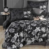 Clasy Pamuk Saten Çift Kişilik Nevresim Takımı Vilya v2 Antrasit - 3