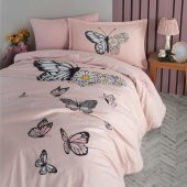 Clasy Genç Ranforce Tek Kişilik Nevresim Takımı Daisy Love v2 Somon thumbnail 1