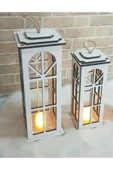 adımshops Dekoratif Fener 2'li-beyaz - 1