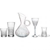 Kcd Delux Sade 31 Parça Cam Sofra Sunum Çeyiz Seti Su Bardak Takımı Kesme El Dekor thumbnail 2