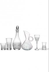 Kcd Delux Sade 61 Parça Cam Sofra Sunum Çeyiz Seti Su Bardak Takımı Kesme El Dekor thumbnail 2