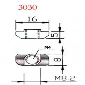 8 Kanal Sigma Profil Somun(M4 Tırtıklı Somun) - 3