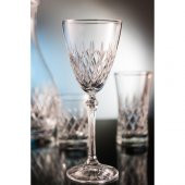 Kcd Delux Sade Kesme El Dekor Yaldızlı Desenli Cam 6 Adet Ayaklı Bardak Kadeh thumbnail 1