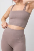 DoReMi Seamless Fitilli Kare Yaka Kalın Askılı Spor Sütyen - 10