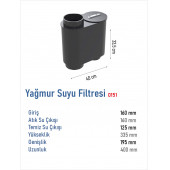 TankPlast Dikey İnişli Boru Tipi Yağmur Filtresi YFDI 0151 - 2