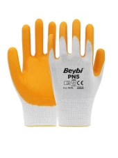 Beybi Pn5 Polyester Örme Beyaz Sarı Eldiven 10 - 1