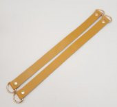 Angel Çanta Aksesuar Hardal Gerçek Deri 37X2.3 Cm Çift Çanta Sapı Light Gold Metalli - 4