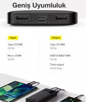 Baseus Çift Yönlü Ntc Isı Korumalı Dijital Ekranlı 15W 10000 mAh Powerbank Hafif Kompact Tasarım - 3