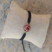 Bileklik El Figür Kırmızı Taşlı Makrome Ayarlanabilir İp Bileklik Bijuteri Takı Bilezik thumbnail 1