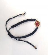 Bileklik El Figür Kırmızı Taşlı Makrome Ayarlanabilir İp Bileklik Bijuteri Takı Bilezik thumbnail 3