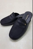 Pierre Cardin 288-3 Erkek Siyah Ekose Deri Terlik - 2