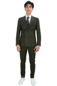 Cengiz İnler Dik Nokta Çizgili Kruvaze Slim Fit Erkek Takım Elbise - 2