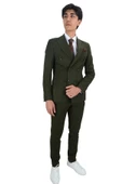 Cengiz İnler Dik Nokta Çizgili Kruvaze Slim Fit Erkek Takım Elbise - 5