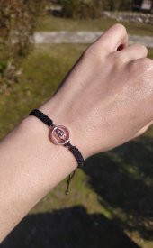 Bileklik Göz Figür Pembe Taşlı Rose Gold Makrome Ayarlanabilir İp Bileklik Bijuteri Takı Bilezik - 2