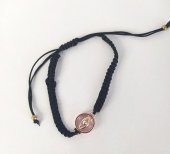 Bileklik Göz Figür Pembe Taşlı Rose Gold Makrome Ayarlanabilir İp Bileklik Bijuteri Takı Bilezik - 3