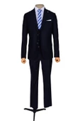 Cengiz İnler Düz Çift Düğme 6 Drop Yelekli Slim Fit Erkek Takım Elbise - 11