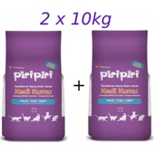 Pisi Pisi Pudralı Topaklanan Bentonit Kedi Kumu Kalın 10 Kg 2 Adet - 1