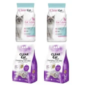 ClearCat Lavantalı  Kedi Kumu İnce 10 Lt 2 Adet + Pudralı Kedi Kumu İnce 10 Lt 2 Adet - 1
