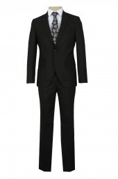 Cengiz İnler Kırlangıç Yaka Düz Çift Düğme Slim Fit Erkek Takım Elbise - 2