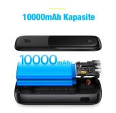Baseus 20W 10000mAh İphone Lightning Şarj Kablolu Dijital Ekranlı Powerbank, Akım ve Isı Korumalı - 4