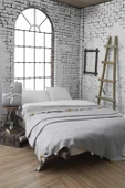 Dolce Bonita Home Tek Kişilik Ponponlu Pike Battaniye 150x200 Gri thumbnail 2