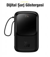 Baseus 20W 10000mAh İphone 13, 13 Pro, 13 Pro Max Lightning Şarj Kablolu Dijital Ekranlı Powerbank - 3