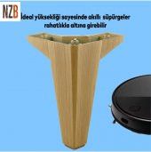 Lüks Mobilya Kanepe Sehpa TV Ünitesi Koltuk Ayağı 15 cm Ahşap Desenli Kahverengi Baza Ayak - 3