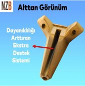 Lüks Mobilya Kanepe Sehpa TV Ünitesi Koltuk Ayağı 15 cm Ahşap Desenli Kahverengi Baza Ayak - 3