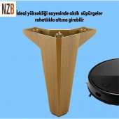 Lüks Mobilya Kanepe Sehpa TV Ünitesi Koltuk Ayağı 15 cm Ahşap Desenli Kahverengi Baza Ayak - 4