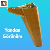 Lüks Mobilya Kanepe Sehpa TV Ünitesi Koltuk Ayağı 15 cm Ahşap Desenli Kahverengi Baza Ayak - 5