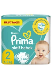 Prima Bebek Bezi Aktif Bebek 2 Beden 144 Adet Fırsat Paketi - 1