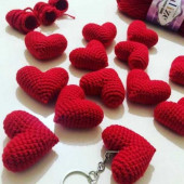 Amigurumi kalp anahtarlık aksesuar kına nişan düğün nikah hatırası doğum günü hediyesi anahtarlık aksesuar - 1