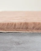 Jassrug Fuzzy Tavşan Tüyü Kürk Halı 80x150 Pudra - 3