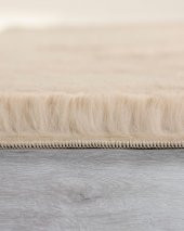 Jassrug Fuzzy Kürk Halı 80x150 Krem - 4