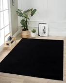 Jassrug Tavşan Tüyü Kürk Halı 120x180 Siyah - 1