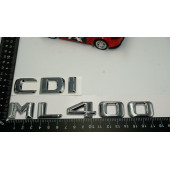 Benz ML 400 CDI Bagaj Krom Metal 3M 3D Yazı Logo - 4
