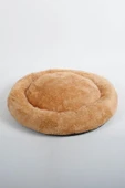 Cookie Pet Sherpa Polar Yıkanabilir Yuvarlak Köpek Kedi Yatağı 50 Hardal - 1