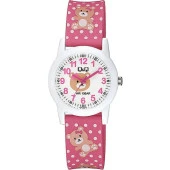 Q&Q V22A-012VY FUŞYA SİLİKON KORDON RAKAMLI ÇOCUK KOL SAATİ - 1