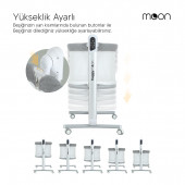 Huggy Moon Otomatik Sallanabilir Kumandalı Oyun Parkına Dönüşebilen Anne Yanı Elektrikli Beşik - 6